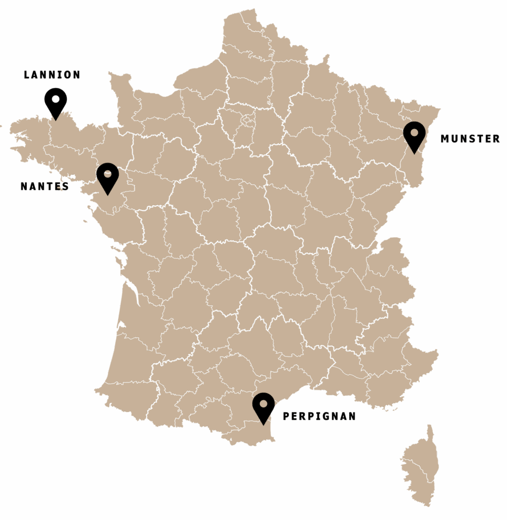 Carte de France des centres de formation massage Shizen School