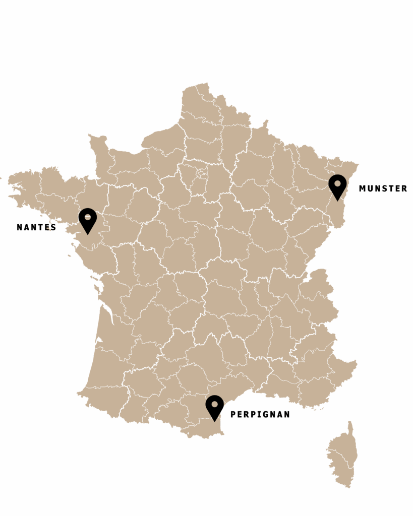 Carte des écoles Shizen School en France - Nantes, Munster et Perpignan